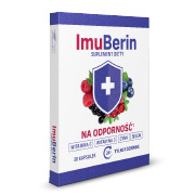 Natural Pharmaceuticals ImuBerin® Opakowanie suplementu diety ImuBerin® na odporność z witaminą C i ekstraktami owoców leśnych.