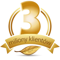 Natural Pharmaceuticals ImuBerin® Złoty laur z napisem 3 miliony klientów, symbolizujący sukces i zaufanie marki.